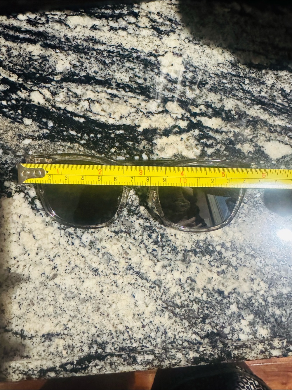 Saint Laurent Clear Frame Sunglasses with Silver Mirrored Lenses - Picture 13 of 14